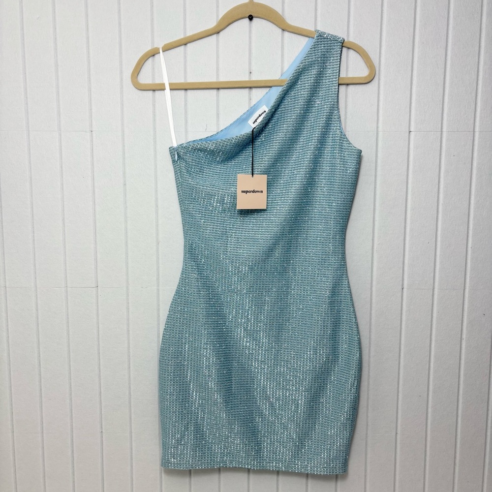 SuperDown Tiffany Mini Dress in‎ Light Blue Size S - Picture 3 of 12